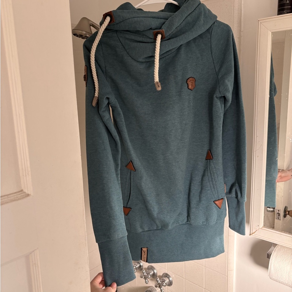 Teal Naketano Hoodie with Rope Drawstrings - Picture 2 of 6
